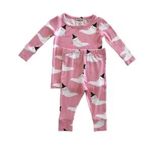 SPEARMINT LOVE 2-Piece Pajama Set Pink Ghost 6/12 Months